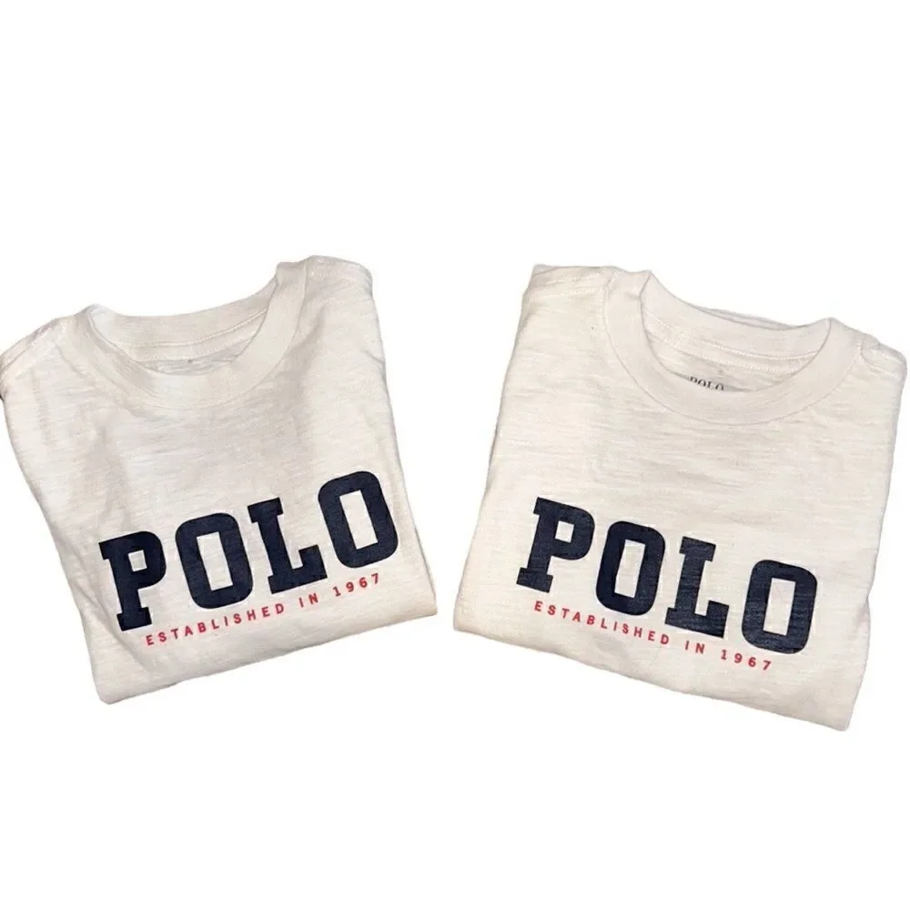 NEW Ralph Lauren 2 Kids White Long Sleeve Tees